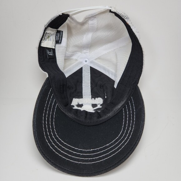 Calcutta Skull Cross Bones Hat Cap White Mesh Pirate Snapback - Picture 6 of 7